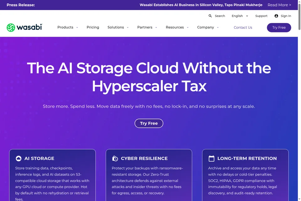 Aperçu de la landing page