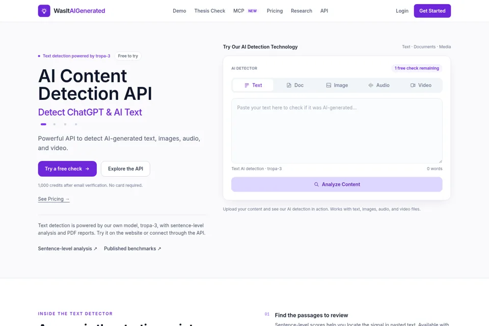 Aperçu de la landing page