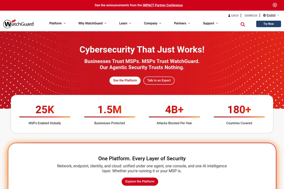 Aperçu de la landing page