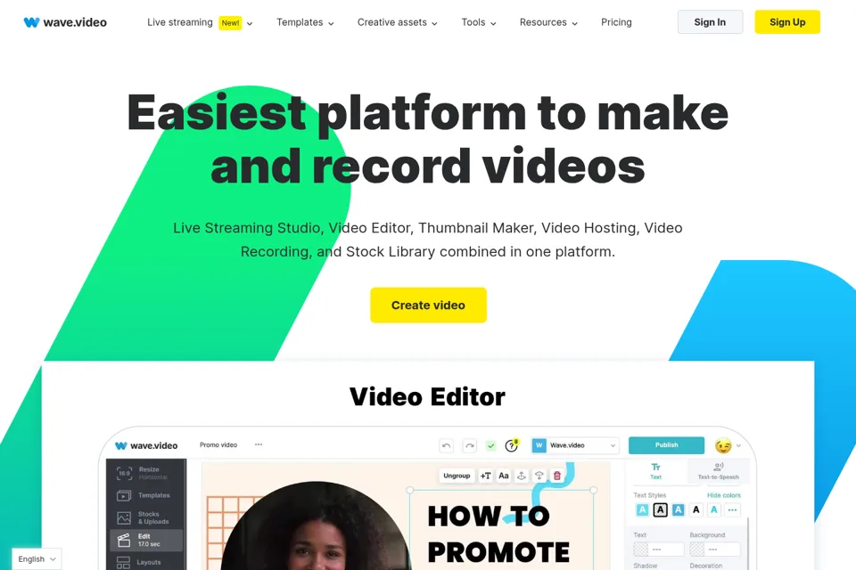 Aperçu de la landing page