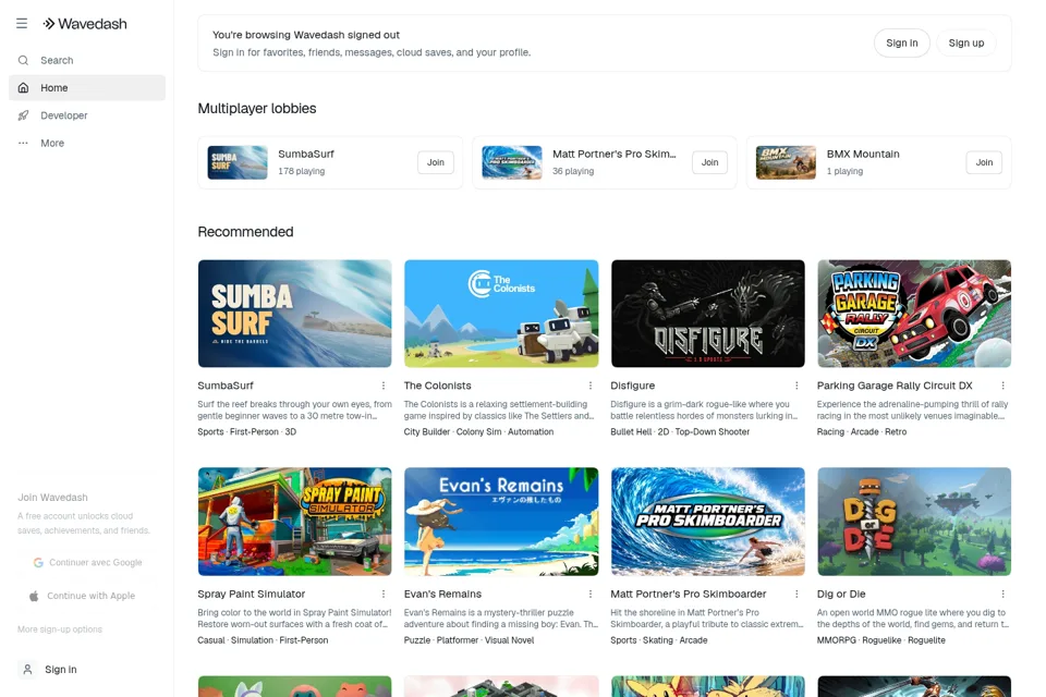 Aperçu de la landing page