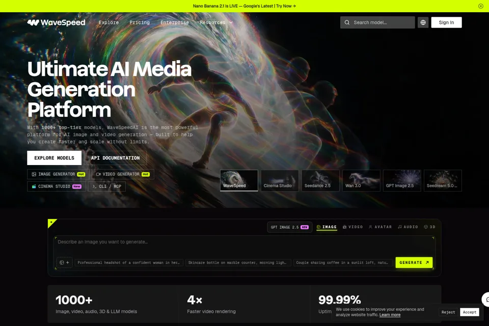 Aperçu de la landing page