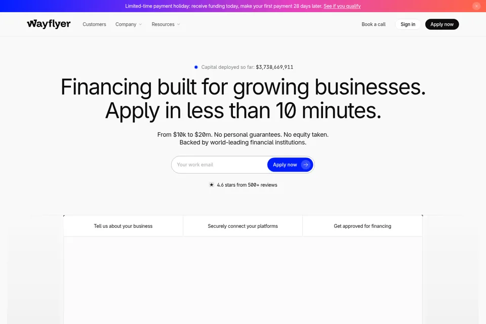 Aperçu de la landing page
