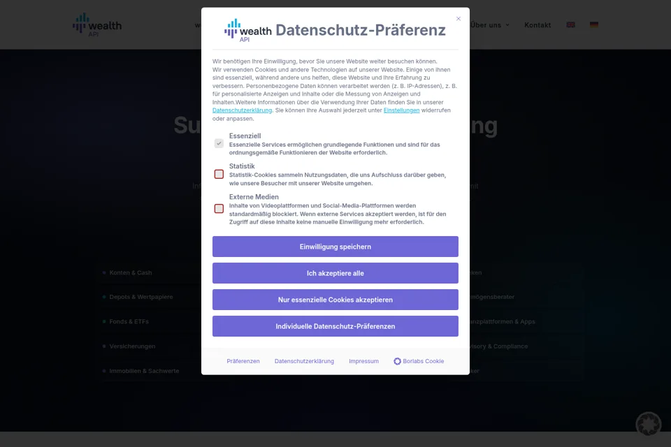 Aperçu de la landing page