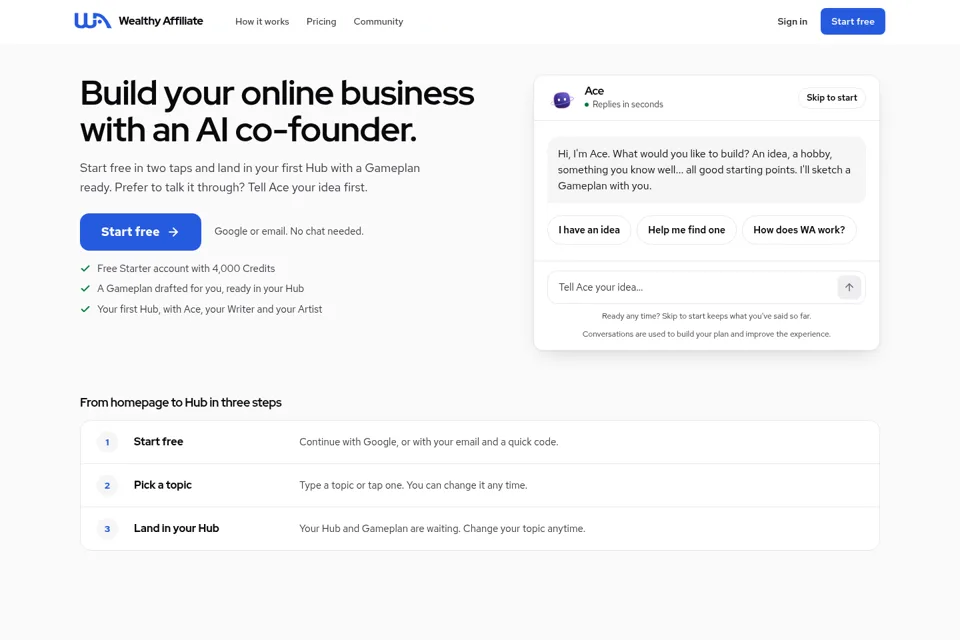 Landing page preview