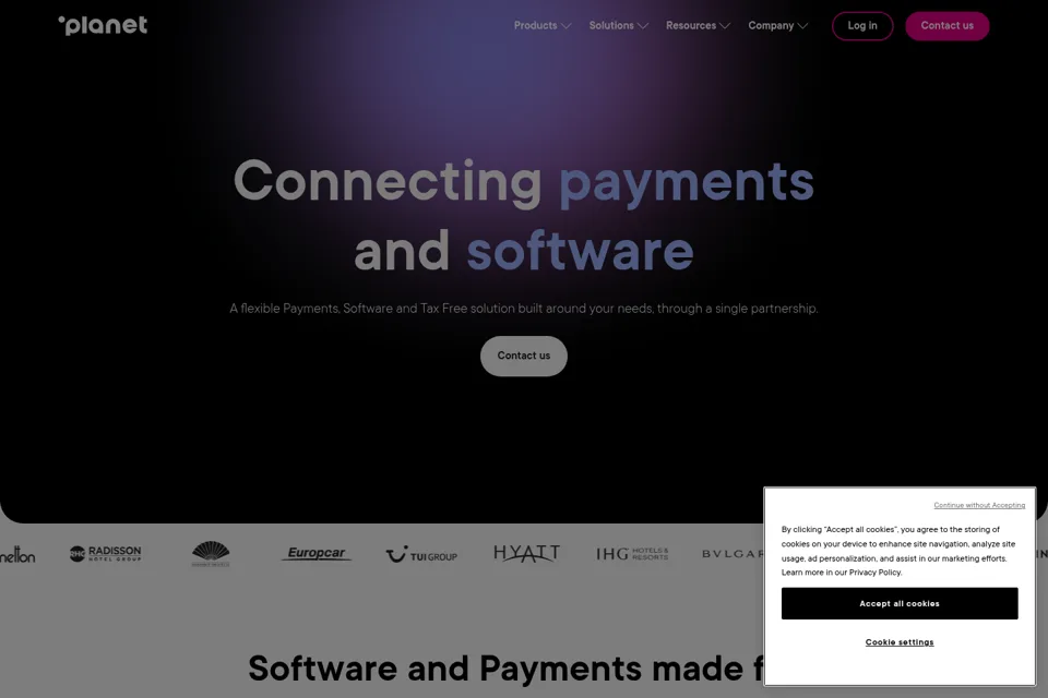 Aperçu de la landing page