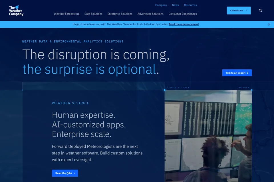 Aperçu de la landing page