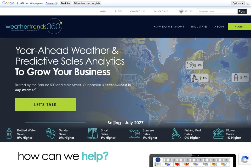 Aperçu de la landing page