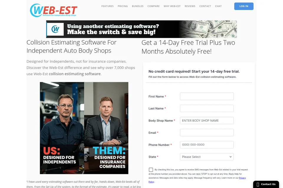 Landing page preview