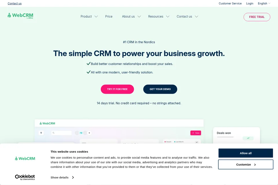Aperçu de la landing page