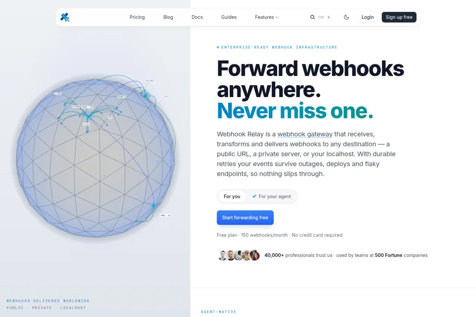 Aperçu de la landing page