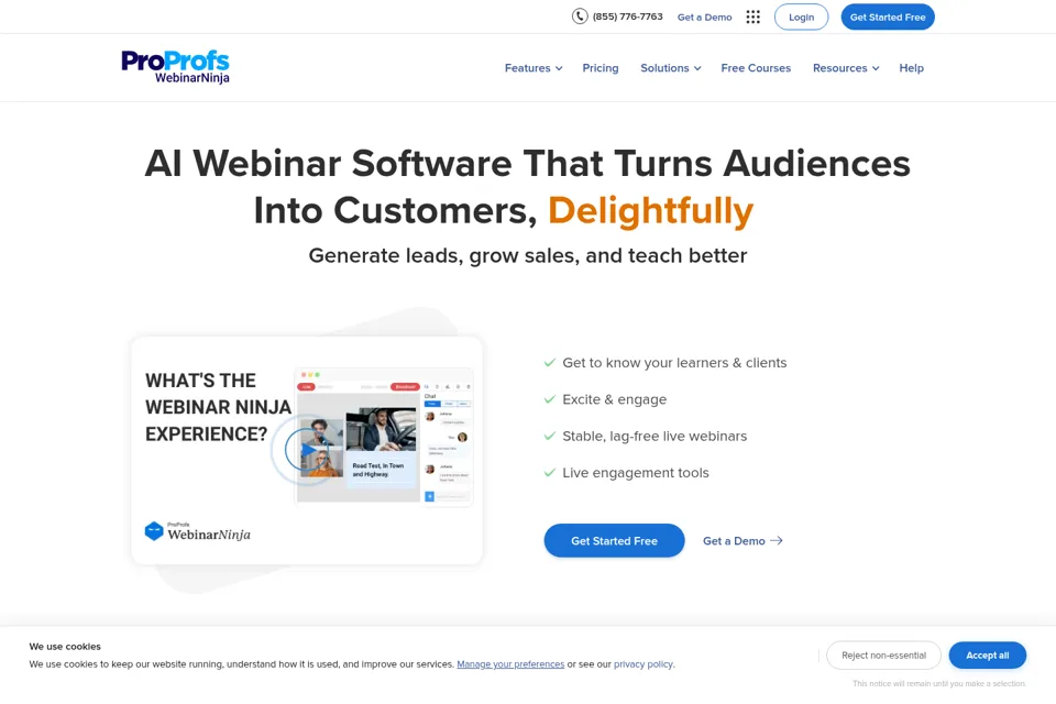 Aperçu de la landing page
