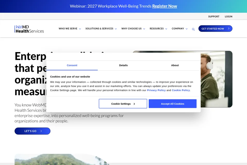 Aperçu de la landing page