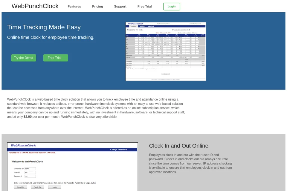 Aperçu de la landing page