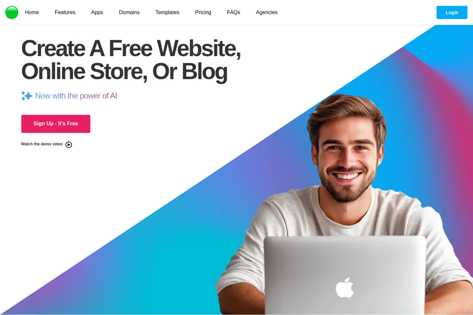 Aperçu de la landing page
