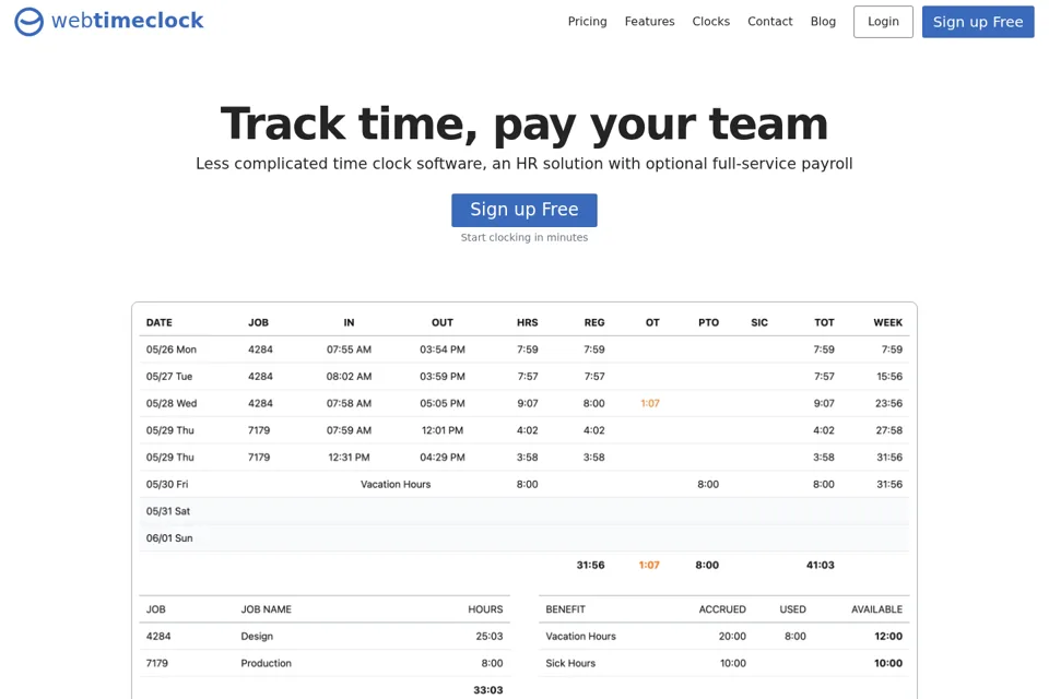 Aperçu de la landing page