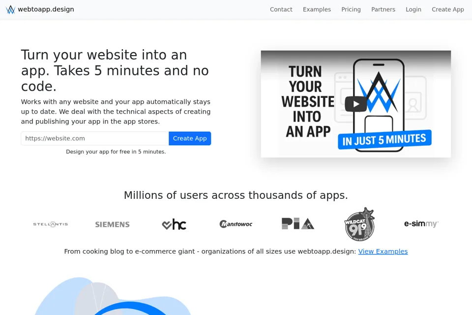 Aperçu de la landing page