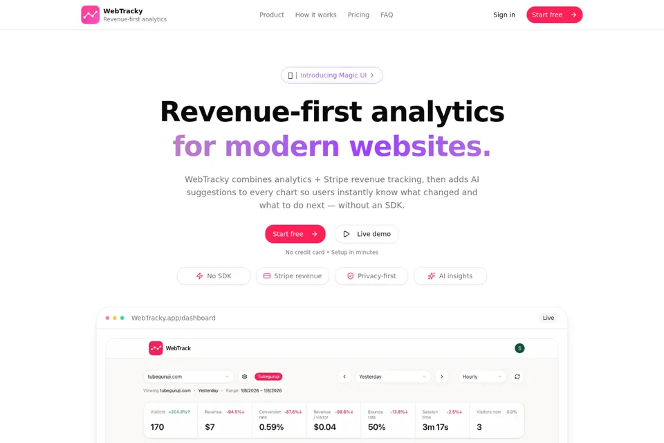 Landing page preview