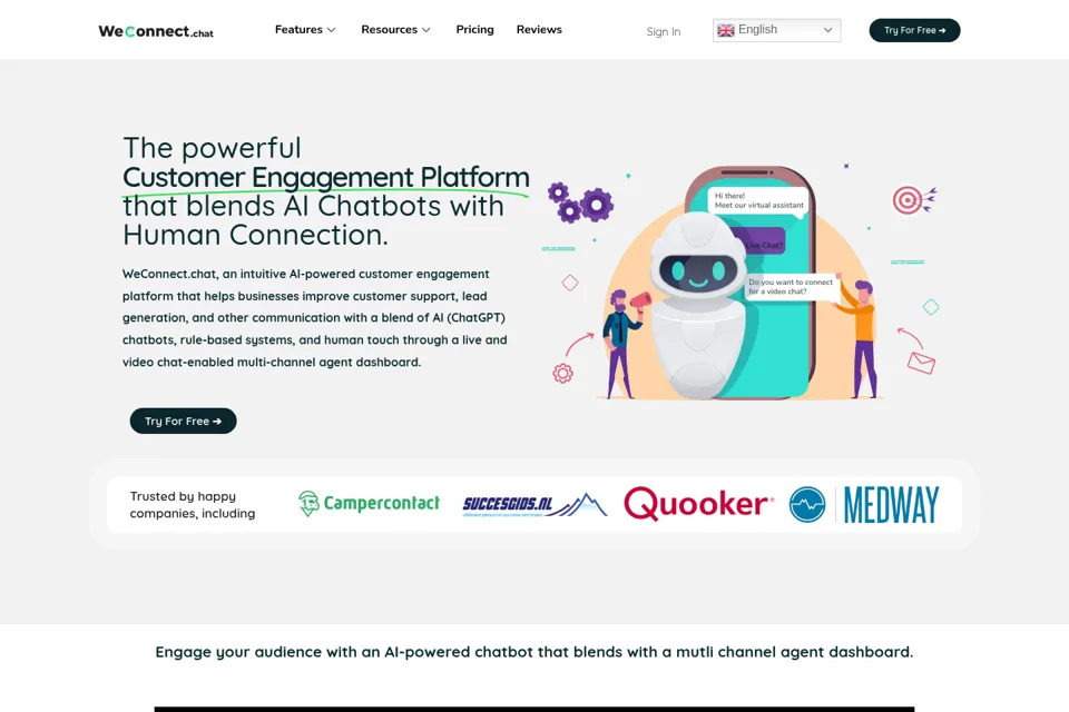 Aperçu de la landing page