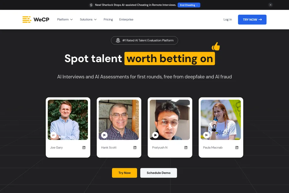 Aperçu de la landing page