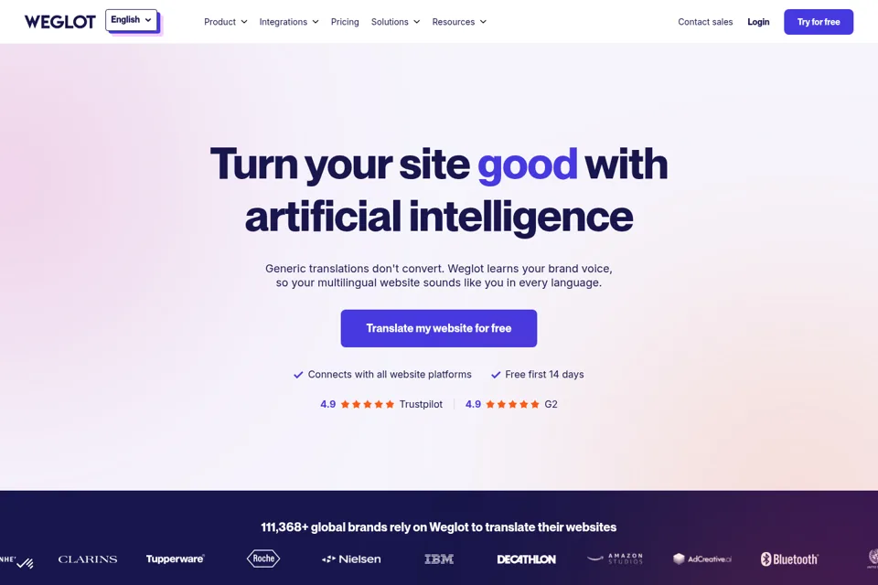Aperçu de la landing page