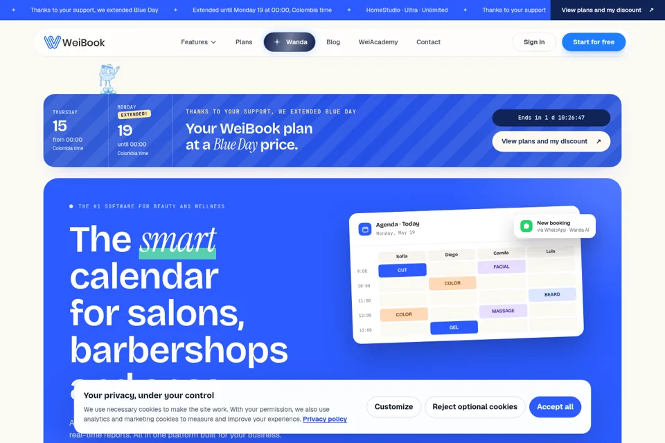 Aperçu de la landing page