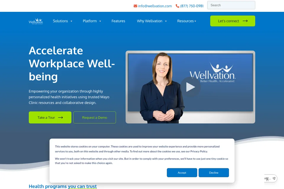 Aperçu de la landing page