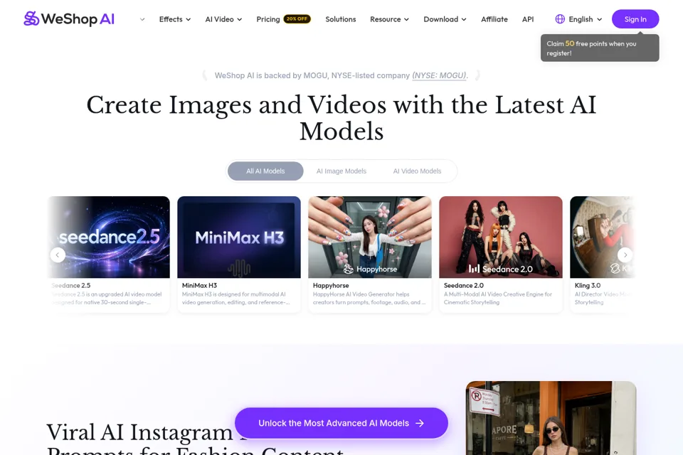 Aperçu de la landing page