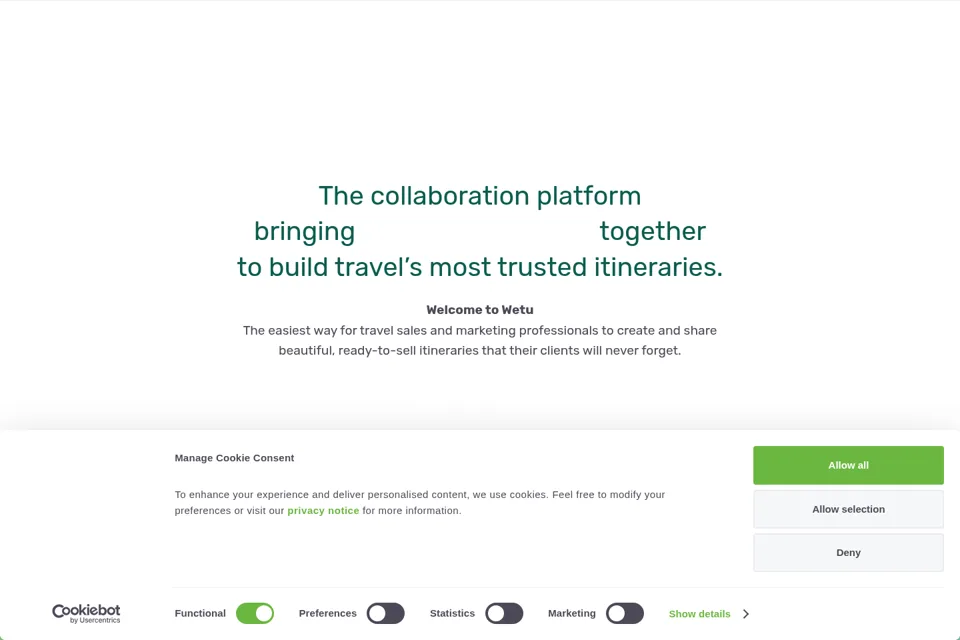 Aperçu de la landing page