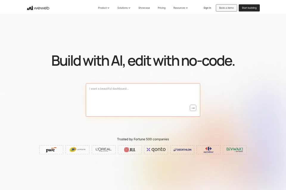 Aperçu de la landing page