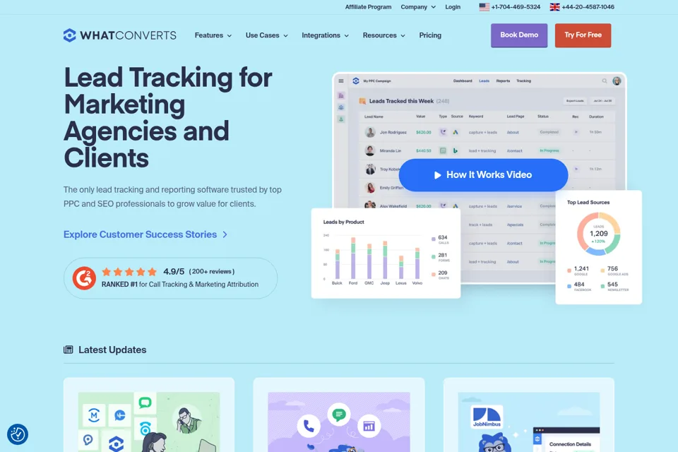 Aperçu de la landing page