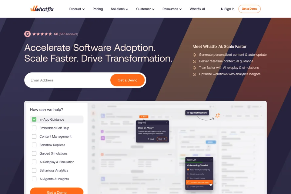 Aperçu de la landing page