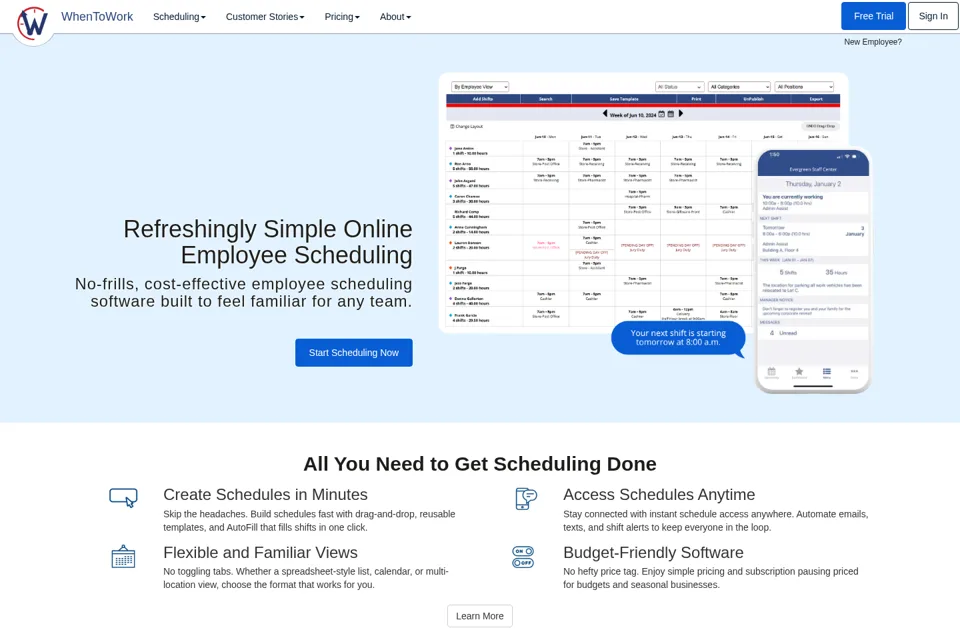 Landing page preview