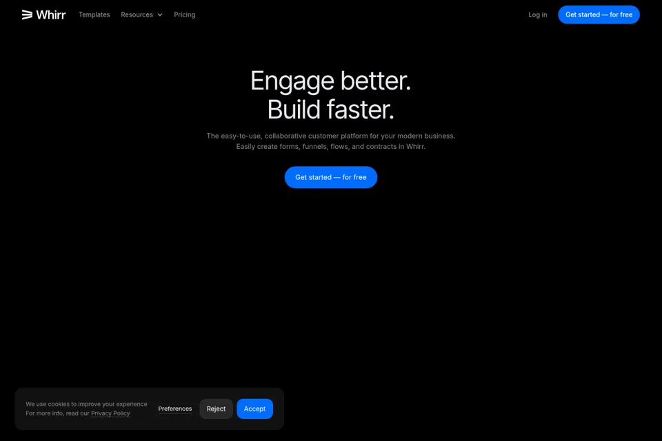 Aperçu de la landing page