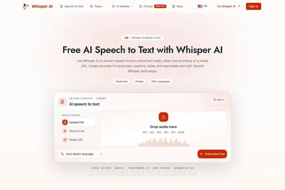 Aperçu de la landing page