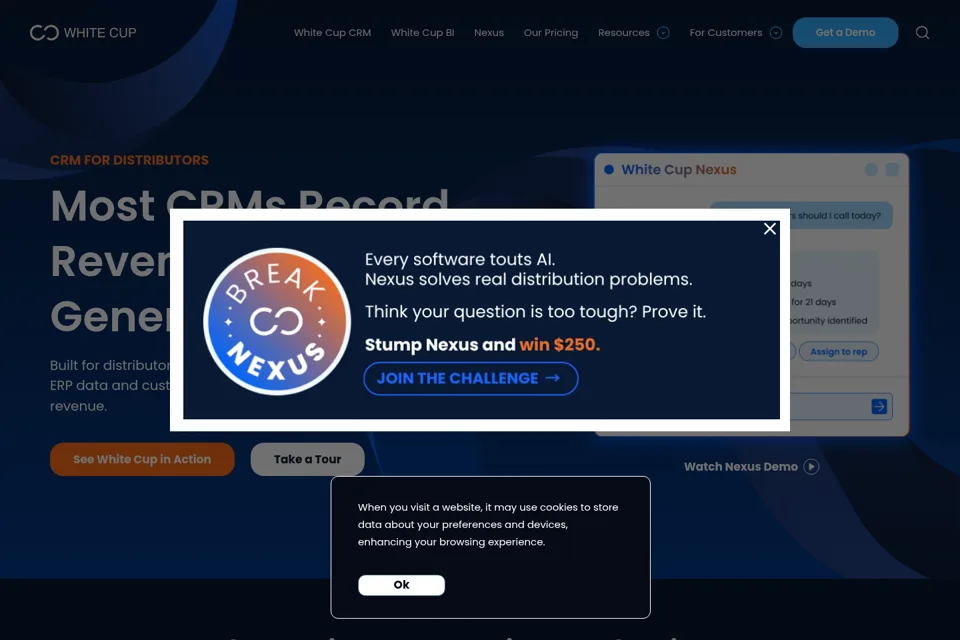 Aperçu de la landing page
