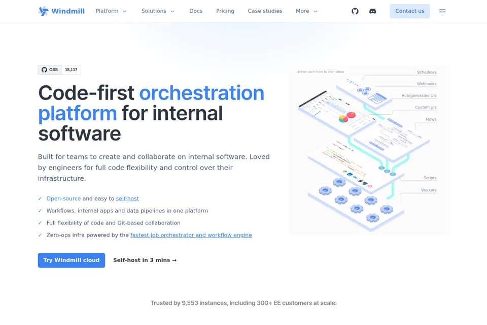 Aperçu de la landing page