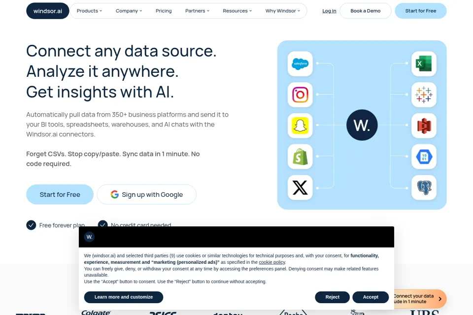 Aperçu de la landing page
