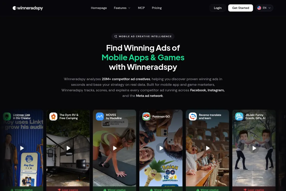 Aperçu de la landing page