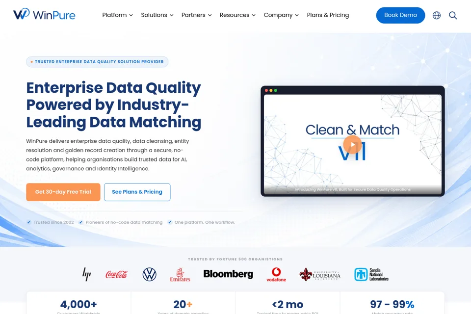 Aperçu de la landing page