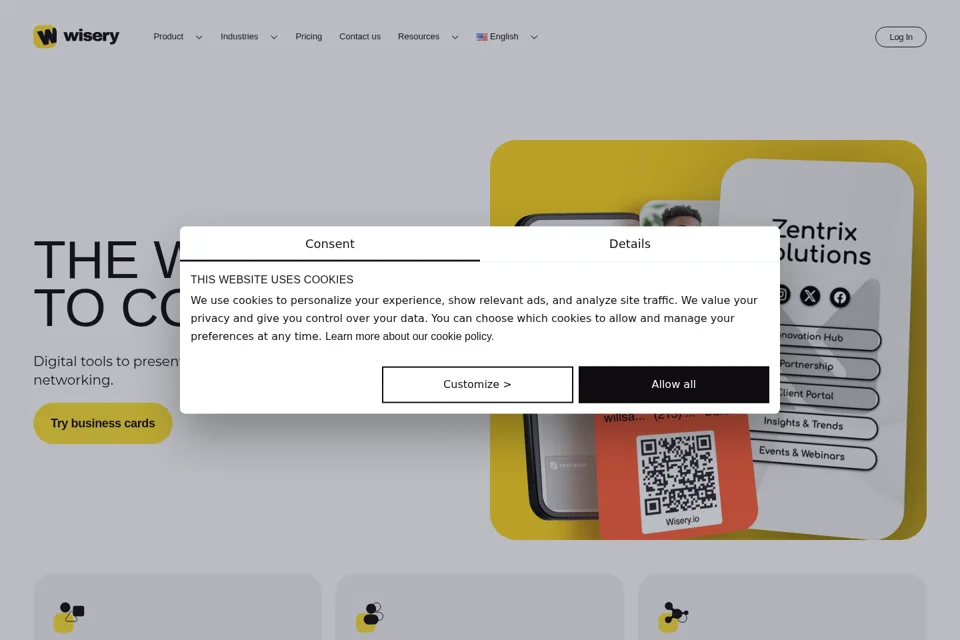 Aperçu de la landing page