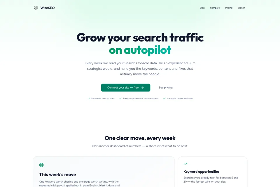 Aperçu de la landing page