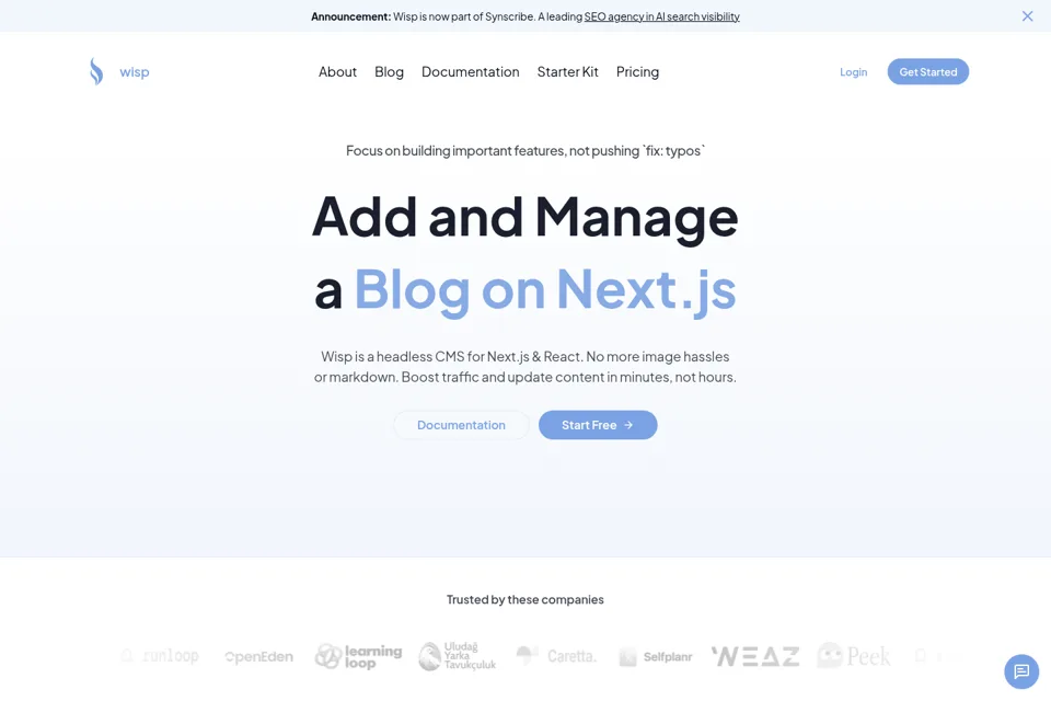 Aperçu de la landing page