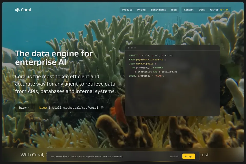 Aperçu de la landing page
