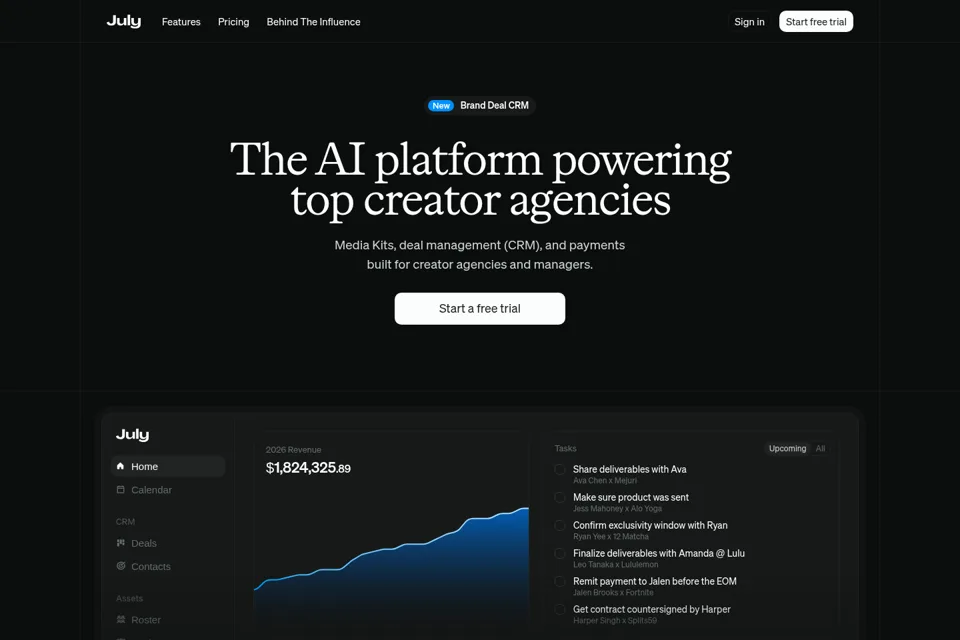 Aperçu de la landing page