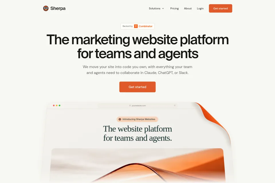 Aperçu de la landing page