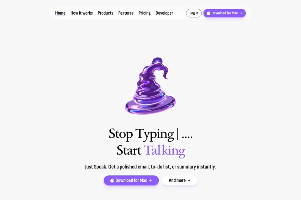 Aperçu de la landing page