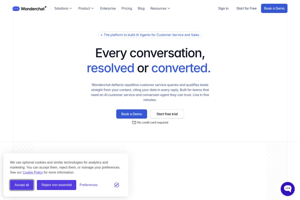 Aperçu de la landing page