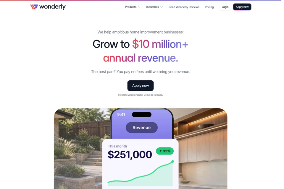 Aperçu de la landing page
