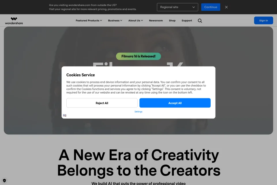 Aperçu de la landing page